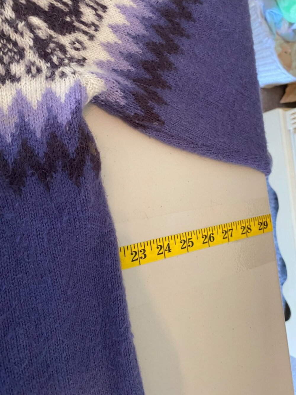 Alpaca Connection Purple Full-Zip Cardigan Sweater Llama Pattern Large - Picture 9 of 11